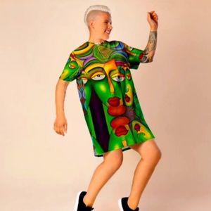 Two Faced Long T-Shirt Dress